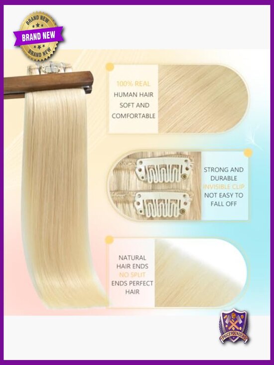 22 Inch 75g Real Human Hair Clip In Extensions Straight Remy main image 7